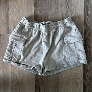 Grey Cargo Sweat Shorts